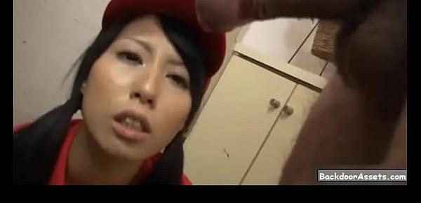  Asian Pizza Delivery Girl Delivers Pussy